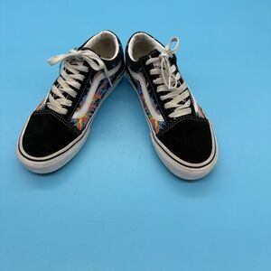 Van’s Old Skool Flame Graphic Iconic Side Stripe Suede Fabric Sneaker Size 6